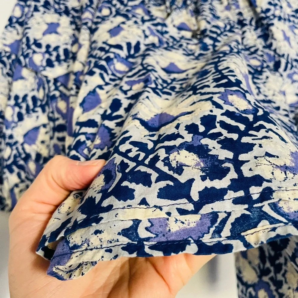 Free People Willow Printed Blouse in Blue Batik Combo - Picture 6 of 15